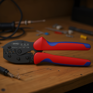 Knipex PreciForce Crimping Pliers for <b>Wire</b> Burnished Non-Insulated Open Plug Type Connectors Sizes 4.8+6.3mm - Product Image 3