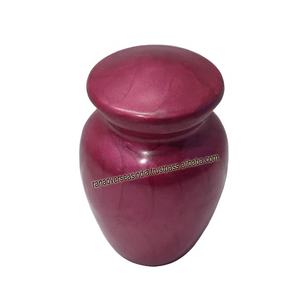 Mini urne commémorative funéraire en aluminium de qualité supérieure faite à la main dans un ton magenta pour l'urne de cendres de chien et d'enfants de chat - Product Image 1