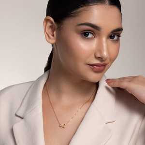 92.5 Silver <b>Necklace</b> 194212 18K Gold & Rhodium Plated Channel Setting Inlay Trendy Religious Style Link Chain for Wedding & Gift - Product Image 3