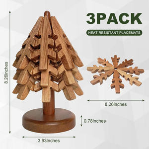 Posavasos de Madera, Trípode de Madera Maciza para Tazas y Ollas para Mesa de Comedor, Vietnam por 99 Gold Data - Sra. Violet - Product Image 4