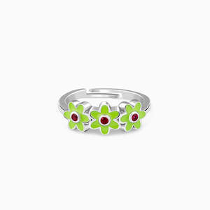 Anillo Triple Bloom Kids en Plata para Jóvenes Fashionistas - Product Image 4