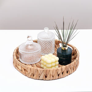 Vente en gros Vietnam Plateau de service en rotin rond fait main écologique avec support en bambou pour les Restaurants-SR2064 - Product Image 5