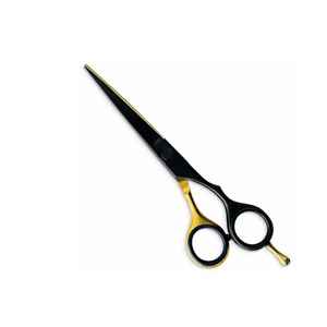 Ciseaux à cheveux professionnels italiens 6,8 pouces, manche droit en céramique dorée, pour droitiers, barbier, haute qualité, acier inoxydable CNC - Product Image 3