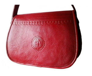 Sac à bandoulière rouge classique marocain en cuir naturel fait à la main pour femmes OEM disponible - Product Image 2