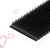 Extensions de cils individuelles 3D volume intense, 100% faites à la main, effet mat, plumeuses, marque privée coréenne, emballage personnalisé, K-Beauty naturel