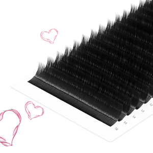 Faux cils en plumes faits à la main en Corée, marque privée, 3D, extension facile en éventail, emballage individuel personnalisé, K Beauty, noir mat - Product Image 2