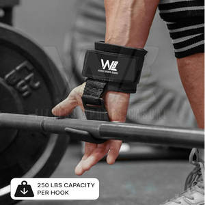 Weightlifting Hook <b>Straps</b> For Men And Women <b>Gym</b> Workout Gear Comfort Fit Weightlifting Hooks For Pull-Ups - Product Image 5