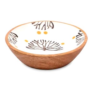 ชามไม้แกะสลักเคลือบด้วยมือเป็นมิตรต่อสิ่งแวดล้อมและมีชีวิตชีวางานฝีมือธรรมชาติสำหรับเสิร์ฟพร้อมพิมพ์เคลือบรูปสัตว์ - Product Image 2