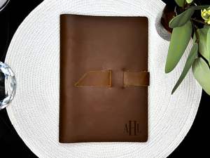 Couverture de Bible en cuir vintage marron personnalisée avec poignée et poche arrière couverture de Bible pour les femmes LBC-0123 - Product Image 3