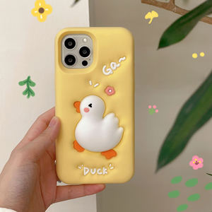 เคสซิลิโคนลายการ์ตูน 3 มิติ รูปเป็ดบีบได้ ป้องกันรอยขีดข่วน สำหรับ <span class=keywords><strong>iPhone</strong></span> 12 <span class=keywords><strong>13</strong></span> 14 15 <span class=keywords><strong>Pro</strong></span> <span class=keywords><strong>Max</strong></span> - Product Image 4