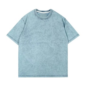 Streetwear 100% coton lourd 250 Gsm surdimensionné Logo personnalisé Streetwear Vintage soleil délavé à l'acide t-shirt pour hommes - Product Image 5