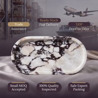 Bandeja Ovalada de Mármol Calacatta Viola 260x130x16mm, Plato de Lujo de Piedra Natural Púrpura para Joyas, Perfumes y Cosméticos, para Decoración del Hogar, Hotel o Regalo