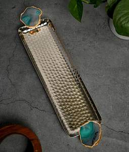 Vente chaude chic bols de service en aluminium avec poignée faite à la main motif floral sculpté à la main décoratif de table pour les mariages - Product Image 5