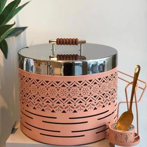 Casserole faite à la main de qualité supérieure argentée et rose servant un chauffe-plats pour la maison, l'hôtel et les restaurants. - Product Image 6