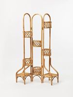 Support à plantes en bambou à plusieurs niveaux - Étagère de présentation en rotin tressé naturel, cadre arqué sur mesure pour la décoration intérieure