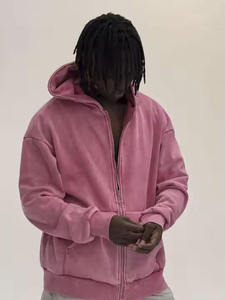 Sweats à capuche Fabricant de sweats personnalisés 100% coton imprimé Dtg Boxy Fit Zipper Sweats à capuche personnalisés pour hommes - Product Image 4