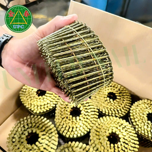 Clavos de bobina para palés de 2-1/2 ", vástago de tornillo, revestimiento de Color amarillo para construcción de palés, los mejores precios de fábrica de Vietnam - Product Image 3