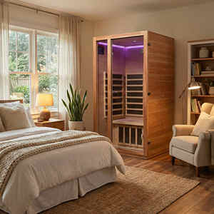 Sauna Eléctrica de Bajo EMF con Infrarrojos, Moderna y Ecológica, para Apartamento/Sala de Estar, Madera de Hemlock, Logotipo Personalizado - Product Image 1