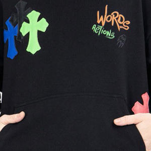 เสื้อฮู้ดเข้ารูปปกติของผู้ชายดีไซน์ล่าสุดแผ่นปะขนาดกำหนดเองได้ XS - Product Image 6