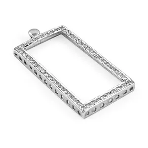 Marco Rectangular de Plata 925 con Baño de Oro de 14K para Fabricación de Joyería DIY para Mujer, Disponible en Tamaños de 6mm y 8mm - Product Image 1