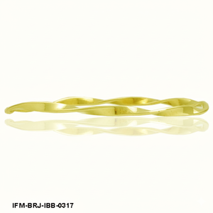 Brazalete de Latón Ondulado Trenzado Hecho a Mano, Brazalete Minimalista Apilable de Alto Brillo en Tono Dorado para Mujer - Product Image 4