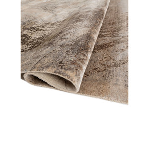 Alfombra de seda anudada a mano Entropy Ivory, modelo AKPS-13012, rectangular, con diseño abstracto, suave, para sala de estar, modelo para habitación. - Product Image 2