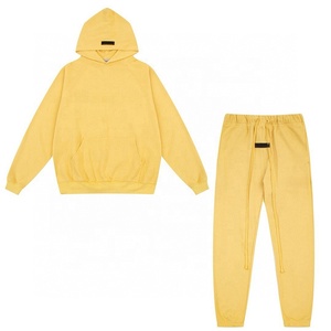 Survêtements de jogging en coton épais unisexe pour hommes, ensemble de jogging à capuche uni respirant avec logo personnalisé pour hommes, décontracté - Product Image 3