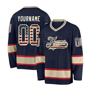 Camiseta de hockey sobre hielo personalizada Premium, tela de poliéster de alta calidad, impresión por sublimación gratuita, logotipo bordado, equipo transpirable - Product Image 1