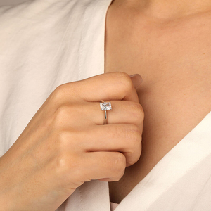 Jeulia Lab Grown Diamond <b>Emerald</b> Cut Solitaire Engagement <b>Ring</b> Rose Gold Plated Sterling <b>Silver</b> - Product Image 5