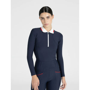 Camiseta de equitación ligera que absorbe la humedad, tejido elástico transpirable, top deportivo para mujer para montar a caballo en verano - Product Image 1