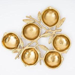 Prix de gros Bol de service moderne en métal avec noix dorées, meilleure qualité pour la maison, hôtel, vaisselle, restaurant - Product Image 1