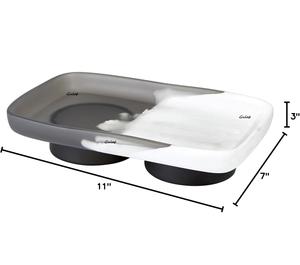 ถาดรองเรซินตกแต่งทรงสี่เหลี่ยมผืนผ้าสีดำและสีขาวทำด้วยมือพร้อมฐานตั้งคู่สำหรับตกแต่งโต๊ะในบ้านสำนักงาน - Product Image 2