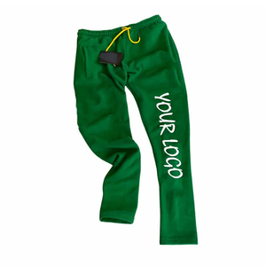 Última nueva moda personalizable Color amarillo sólido lavado ácido pantalones de chándal de punto personalizado Puff impresión transpirable Hombres estilo Casual - Product Image 2