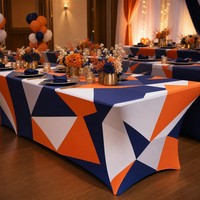 Nappe de table personnalisée en Spandex, anti-plis, pour événements festifs, publicitaire, impression par transfert thermique, pour fêtes et banquets