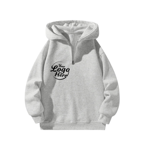 Sudadera con capucha de invierno para hombre personalizada de alta calidad 100% algodón MOQ bajo y cremallera de cuarto para uso al aire libre sudaderas con capucha para hombre - Product Image 6