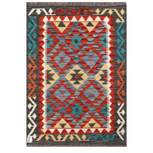 Alfombra Kilim de Maimana, Afganistán, 114 x 79 cm, Adorno Decorativo para Pared - Product Image 1