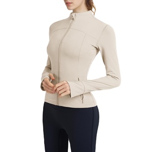 Chaqueta deportiva para mujer, hecha a medida, ropa deportiva de alta calidad y chaqueta de yoga ajustada con cremallera y bolsillo para gimnasio y correr - Product Image 1