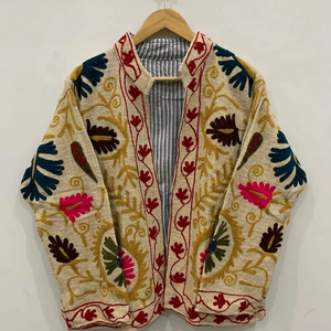Cotton TNT Suzani Hand Embroidery <b>Jacket</b> TNT Fabric Suzani <b>Velvet</b> <b>Jackets</b> Coat Handmade Suzani <b>Jacket</b> for <b>Womens</b> at Best Price - Product Image 1