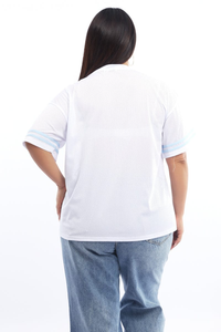 Camiseta de Jersey de algodón de talla grande personalizable de alta calidad para mujer estilo informal de gran tamaño de secado rápido al por mayor OEM ODM Bangladesh - Product Image 4