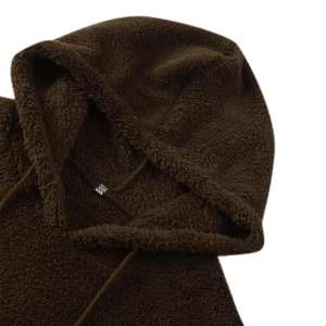 Fabricantes personalizados profesionales Sherpa Sudaderas con capucha de lana esponjosa Grueso Cálido Invierno Peso pesado Sudadera con capucha Forro de piel Sherpa Fleece Hood - Product Image 6