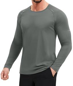 T-shirt pour homme de haute qualité, col rond, manches longues, t-shirt pour homme, vêtements pour homme, t-shirt de marque, nouveau, couleur unie, hauts, t-shirts - Product Image 2