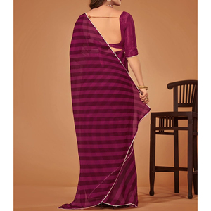 Saree en satin pour femmes avec chemisier brillant Style traditionnel Idéal pour les programmes culturels et les fêtes en vente - Product Image 4