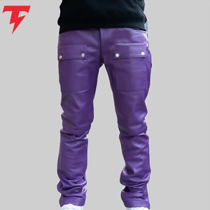 <b>Men</b> <b>Leather</b> Pants Genuine <b>Leather</b> Straight Fit <b>Trousers</b> Durable Comfortable Stylish Casual Fashion Wholesale Apparel - Product Image 1