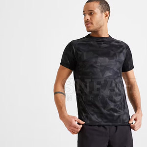 Camiseta de algodón de fibra de bambú para hombre con logotipo personalizado, transpirable, de alta calidad, para correr, fitness, patrón sólido, ropa deportiva para gimnasio, 220 gramos - Product Image 2