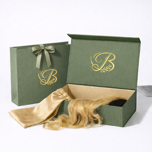 <span class=keywords><strong>Caja</strong></span> Magnética de Cartón para Pelucas con Logo Estampado en Caliente, Embalaje Personalizado para Extensiones de Cabello - Product Image 4