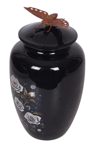 <b>Black</b> Finish Handmade White Glossy Urn <b>Top</b> Selling High Quality Cremation Urn Classic <b>Funeral</b> Supplies <b>For</b> Adult Ashes Finished - Product Image 6