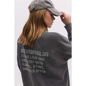 Sudadera con Efecto Desgastado y Eslogan Diario, 100% Algodón - Product Image 2