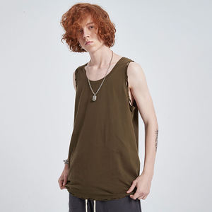 Vente en gros Débardeur de sport 100% coton pour hommes Taille personnalisée Vêtements de sport Débardeurs musculaires tricotés respirants - Product Image 3