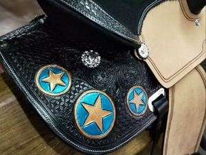 Cuir synthétique de selle de cheval occidental léger de qualité supérieure avec siège en daim fibre de verre arbre équestre en gros - Product Image 2