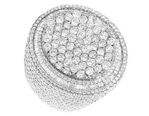 Elegante anillo de forma redonda de oro amarillo de 10K con diamantes cultivados en laboratorio, joyería de lujo helada para hombres - Product Image 2